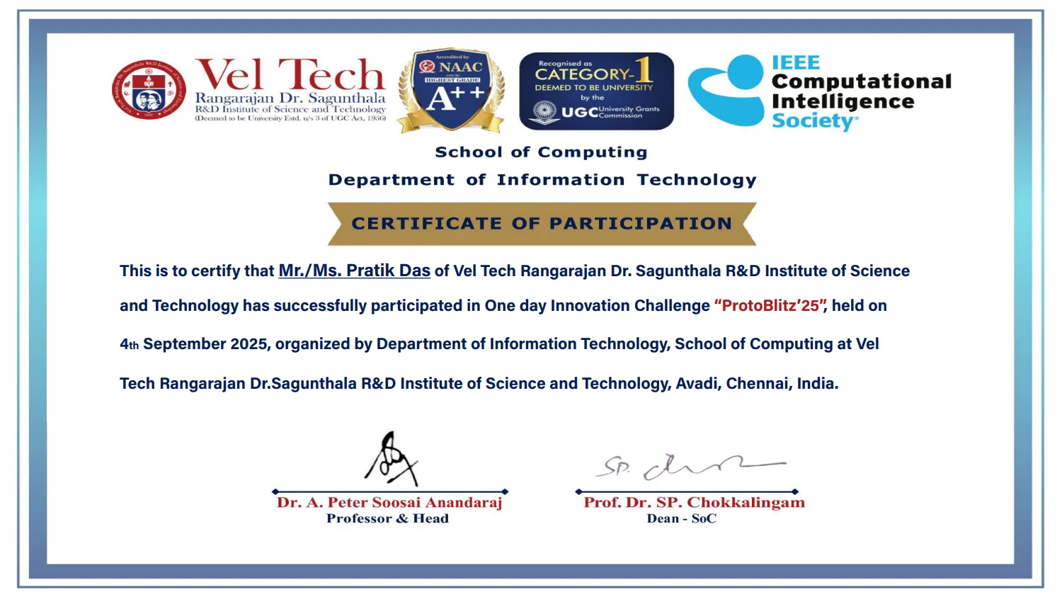 ProtoBlitz Certificate